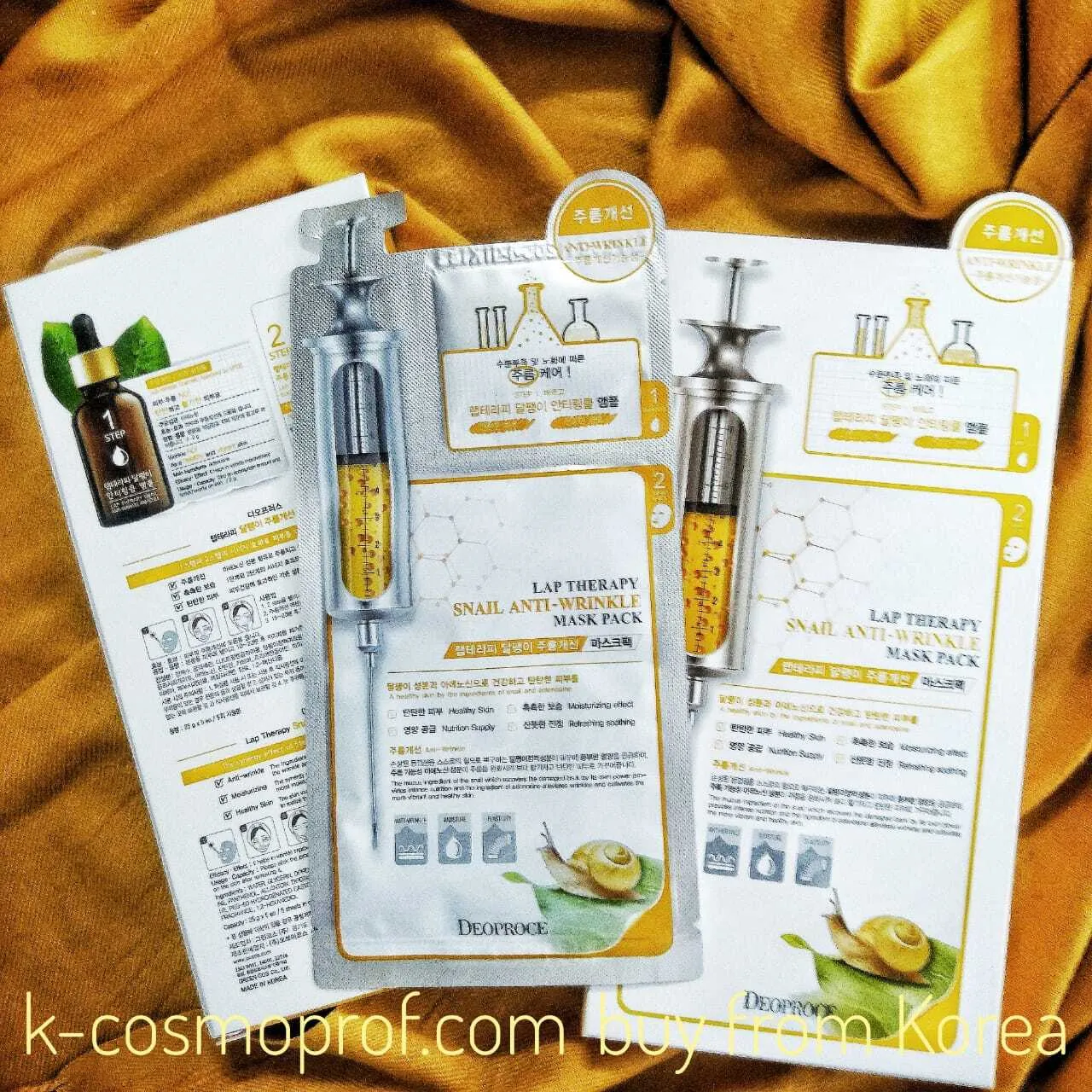 Lap Therapy Snail Anti-Wrinkle Ampoule Mask Pack Deoproce 1box